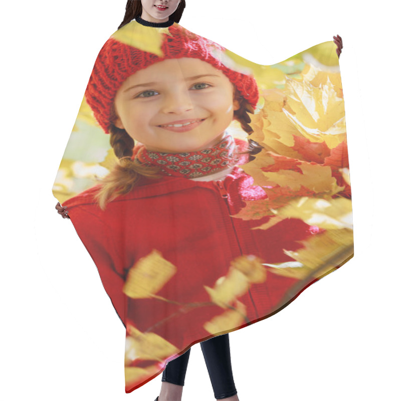 Personality  Autumn - Lovely Girl Enjoying Autumn Hair Cutting Cape