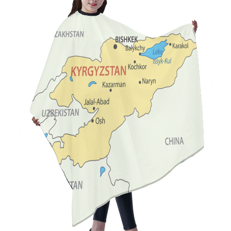 Personality  Kyrgyz Republic - Kyrgyzstan - Vector Map Hair Cutting Cape