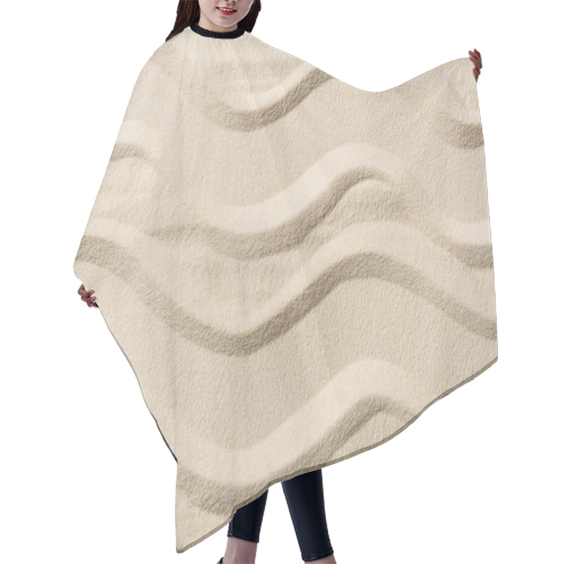 Personality  Top View Of Textured Background With Sand And Smooth Lines Hair Cutting Cape