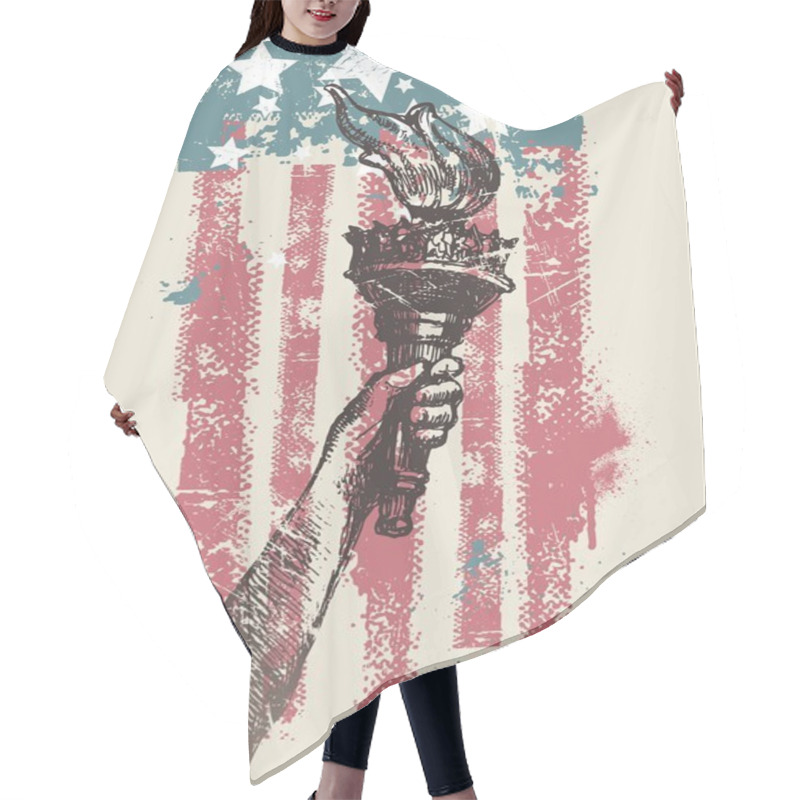 Personality  Abstract USA Patriotic Vector Illustration Hair Cutting Cape