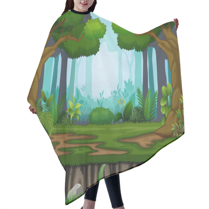 Personality  Many Trees On The Forest Background Hair Cutting Cape