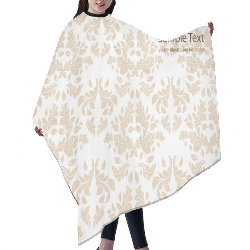 Personality  Seamless White Damask Wallpaper Hair Cutting Cape