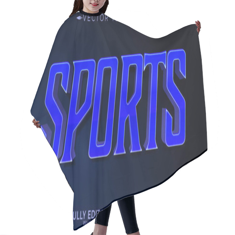 Personality  Sports Editable Text Effect, Editable Team And Game Text Style Hair Cutting Cape