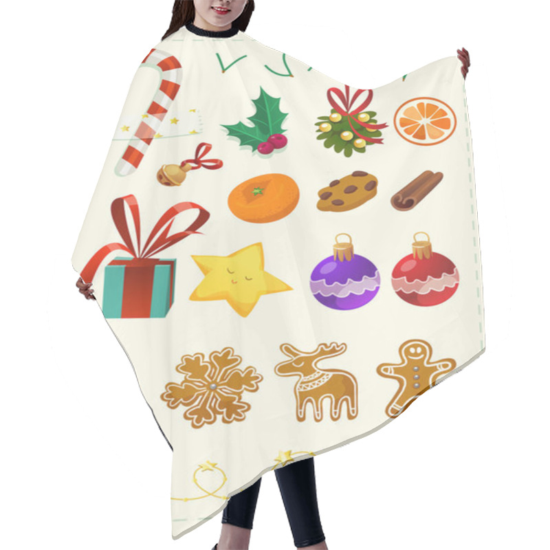 Personality  Merry Christmas And Happy New Year Stickers Hair Cutting Cape