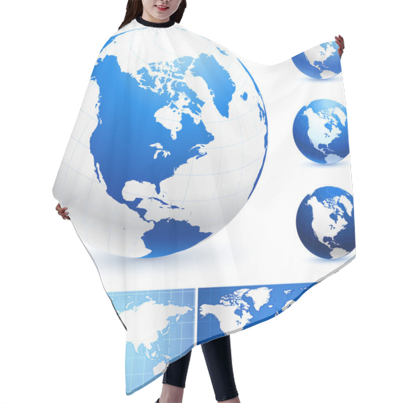 Personality  Globes And World Maps Hair Cutting Cape