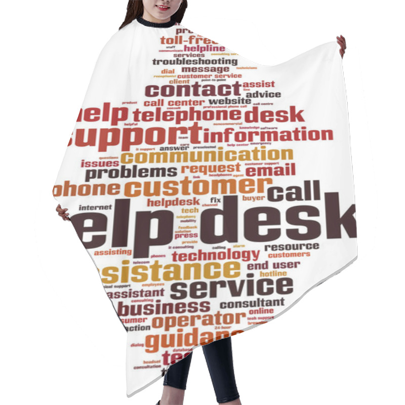 Personality  Help Desk Word Cloud Hair Cutting Cape