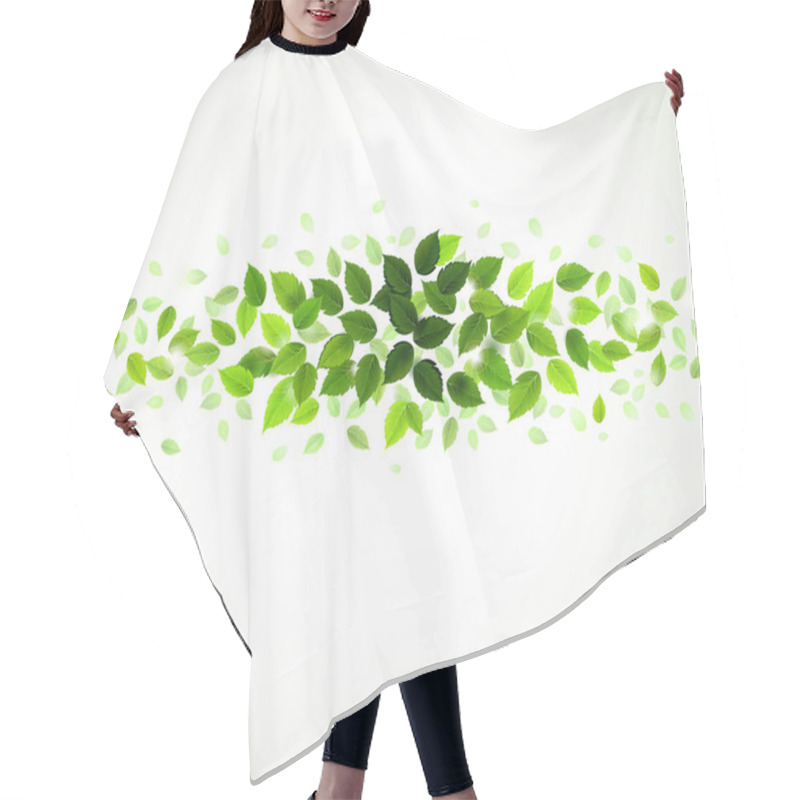 Personality  Branch With Fresh Green Leaves Hair Cutting Cape