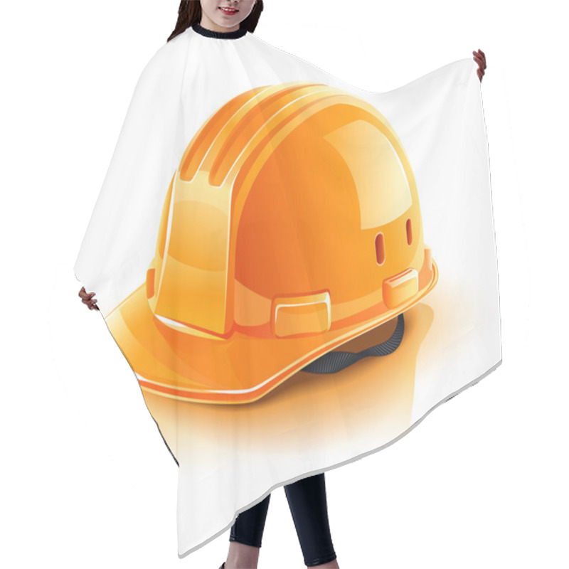 Personality  Orange Helmet For Builder Worker Hair Cutting Cape