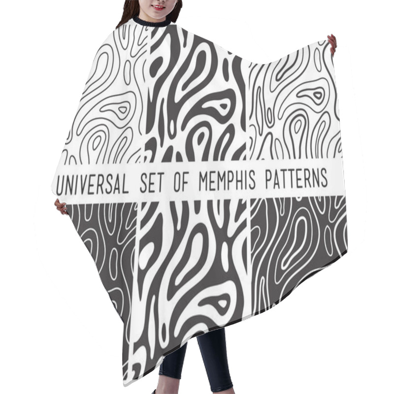 Personality  Universal Vector Lineal Geometric Seamless Pattern Hair Cutting Cape