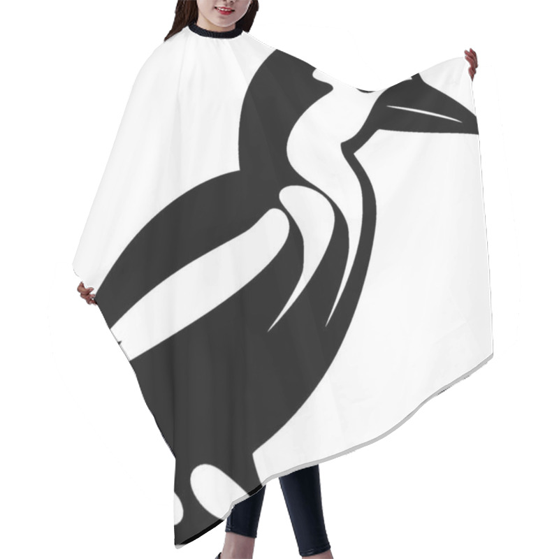 Personality  Birds - Black And White Vector Illustration Hair Cutting Cape