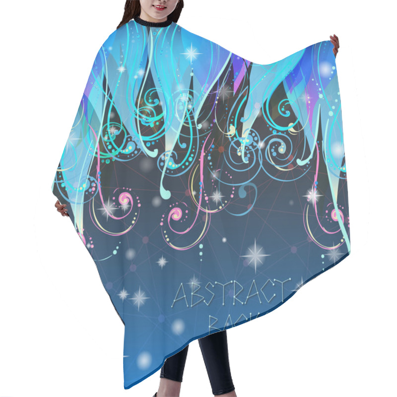 Personality  Fairy Tale Elegant Abstract Background Illustration In Vector With Swirls, Stars And Dots. Used Clipping Mask For Easy Editing. Hair Cutting Cape