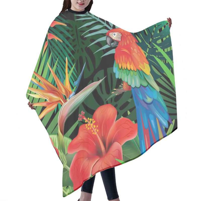 Personality  Background With Tropical Jungle Plants Hair Cutting Cape