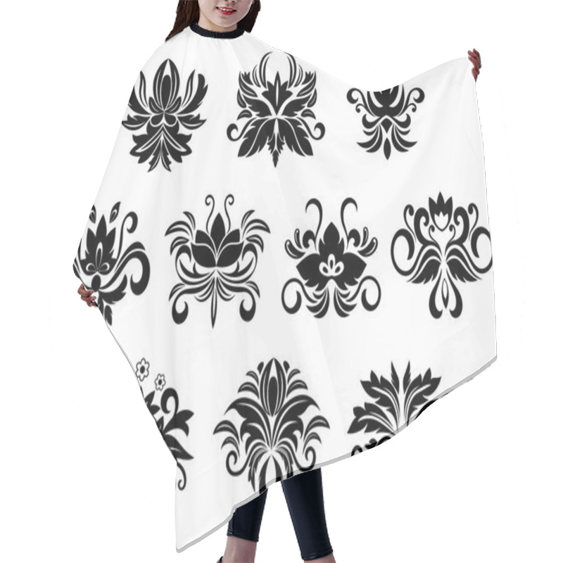 Personality  Retro Floral And Foliage Design Elements Hair Cutting Cape