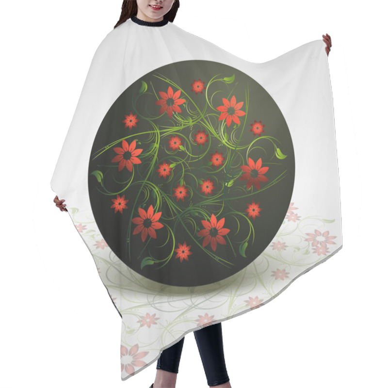 Personality  Vector Floral Background Design Hair Cutting Cape