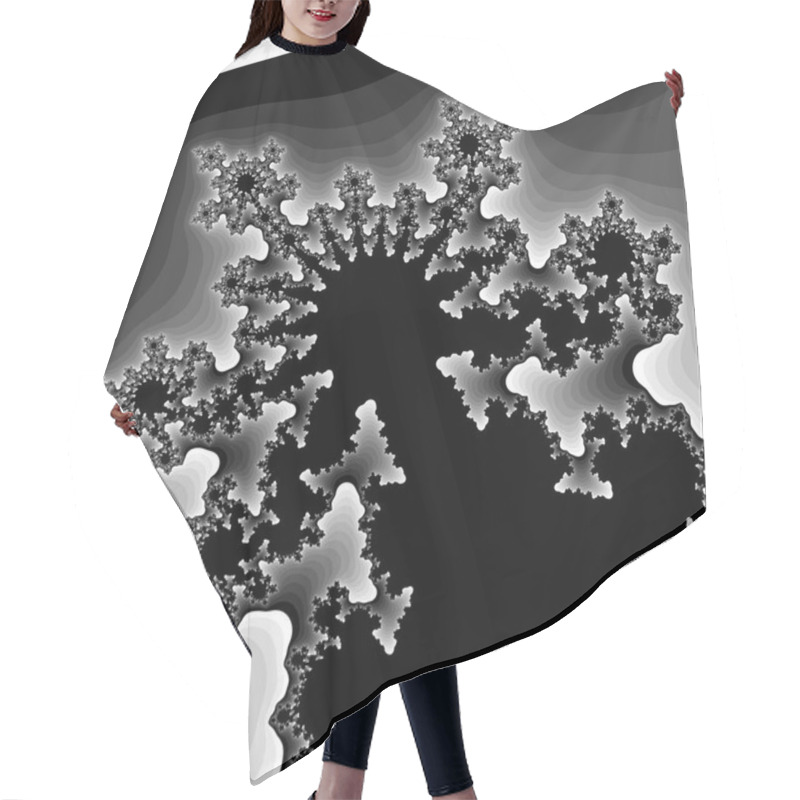 Personality  Grayscale Fractal Background Hair Cutting Cape