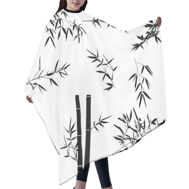 Personality  Black Bamboo Branches Hair Cutting Cape