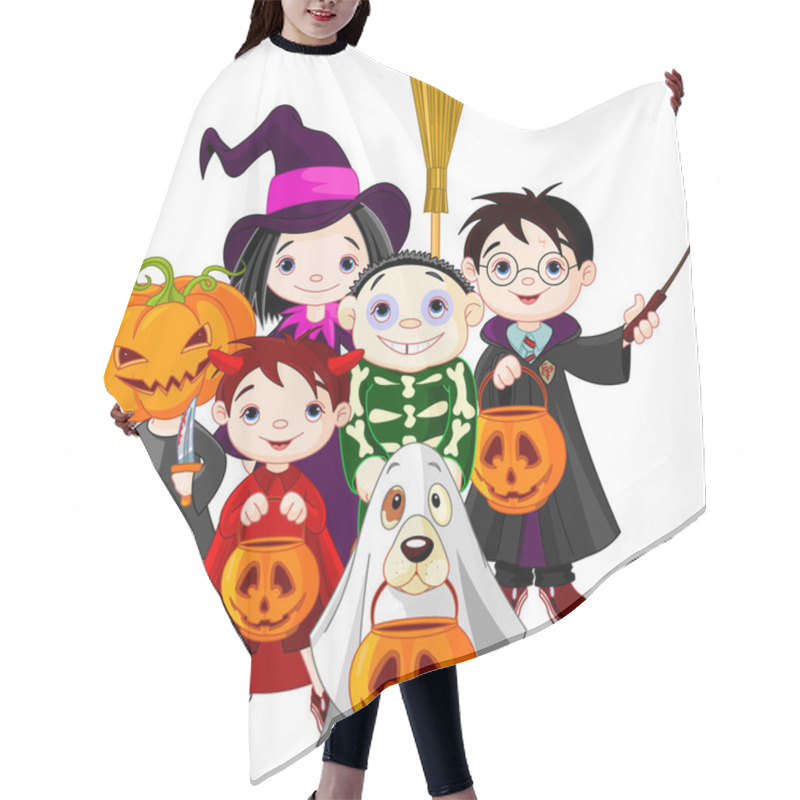 Personality  Halloween Trick Or Treating Children Hair Cutting Cape