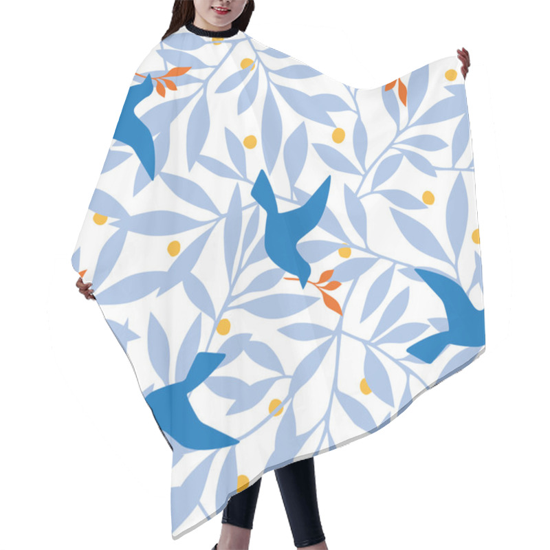 Personality  Leaf Pattern Hair Cutting Cape