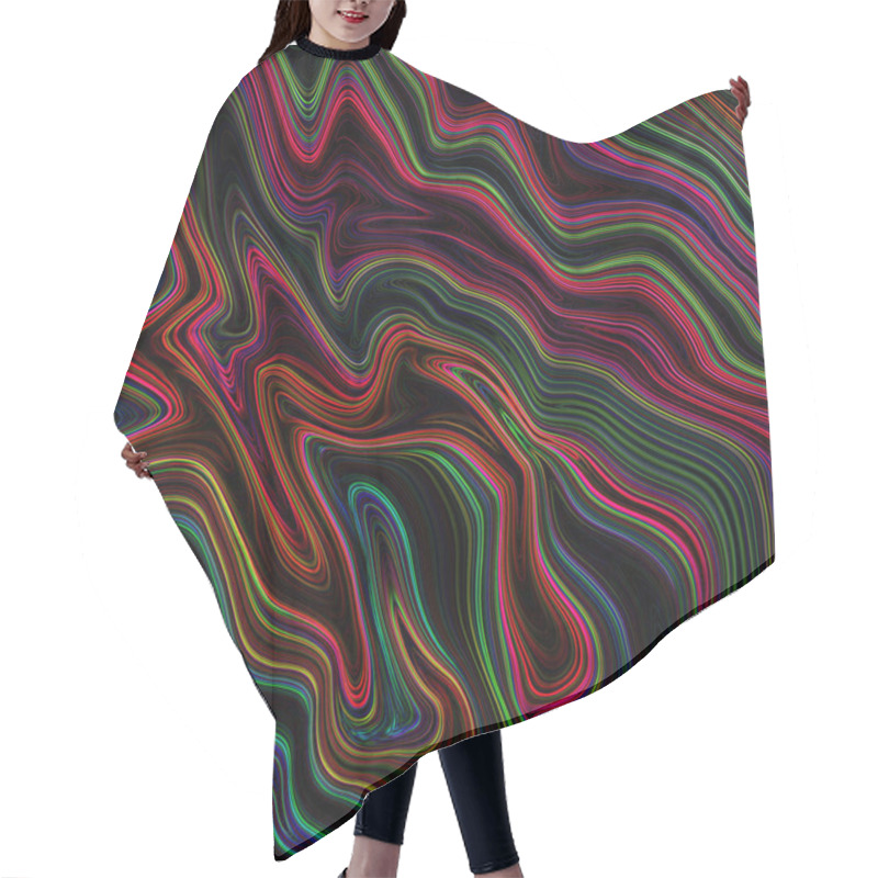 Personality  Abstract Neon Holographic Fluid Texture Background Hair Cutting Cape