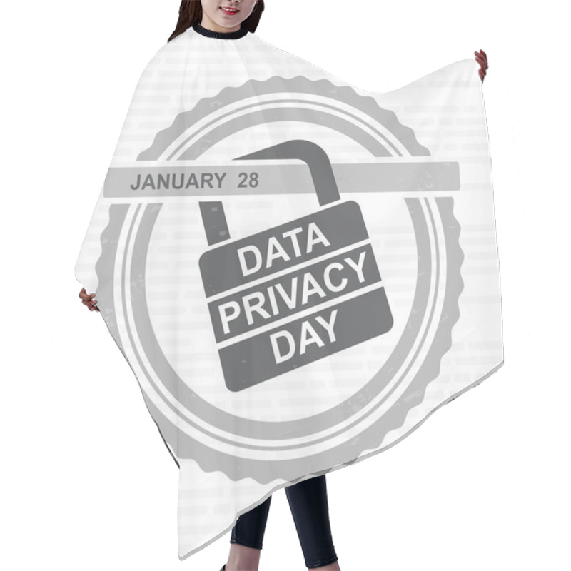 Personality  Data Privacy Day. Vector Illustration With Lock Sign Hair Cutting Cape