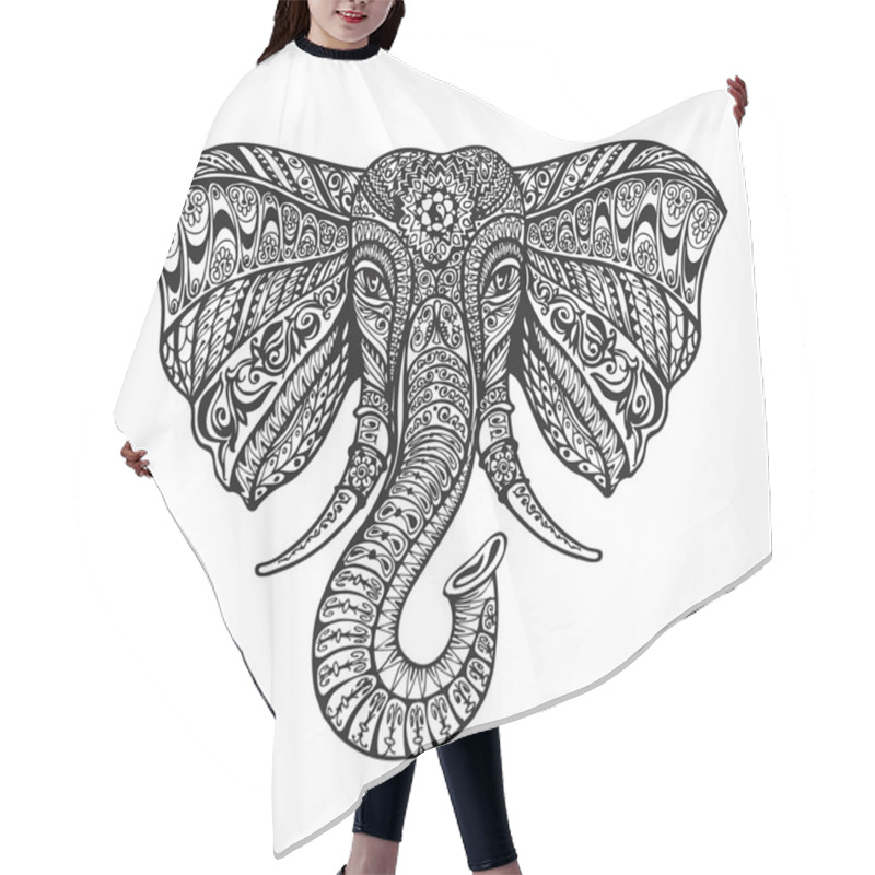 Personality  Ethnic Ornamented Elephant. Vector Illustration Hair Cutting Cape