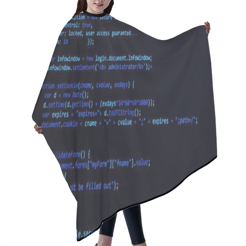 Personality  Computer Code Programming Coding Process 3d Illustration Hair Cutting Cape