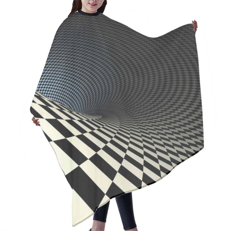 Personality  Checkered Texture 3d Background Illustration. High Resolution Hair Cutting Cape