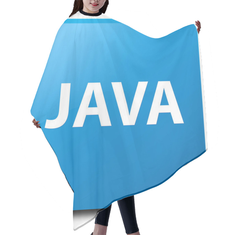 Personality  Java Cyan Blue Square Button Hair Cutting Cape