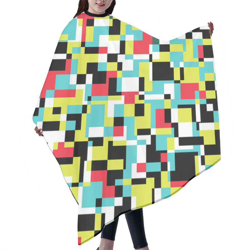 Personality  Seamless Abstract Texture With Rectangles. Hair Cutting Cape