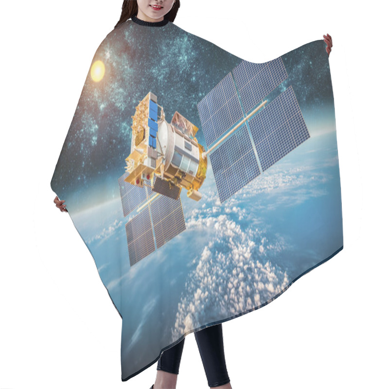 Personality  Space Satellite Over The Planet Earth Hair Cutting Cape