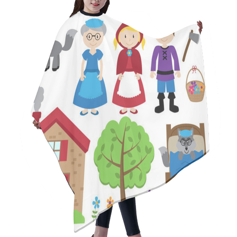 Personality  Little Red Riding Hood Themed Vector Collection Hair Cutting Cape