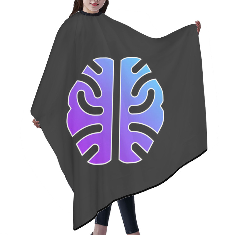 Personality  Brain Blue Gradient Vector Icon Hair Cutting Cape