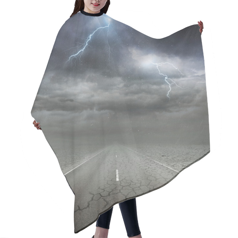 Personality  Along The Road. Lightning Hair Cutting Cape