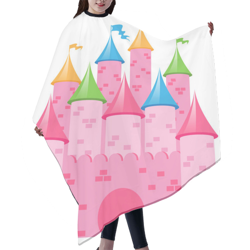 Personality  Pink Castle Hair Cutting Cape