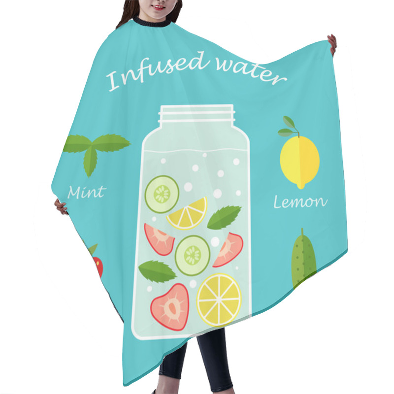 Personality  Infused Water Fruit Recipe Illustration Vector Hair Cutting Cape