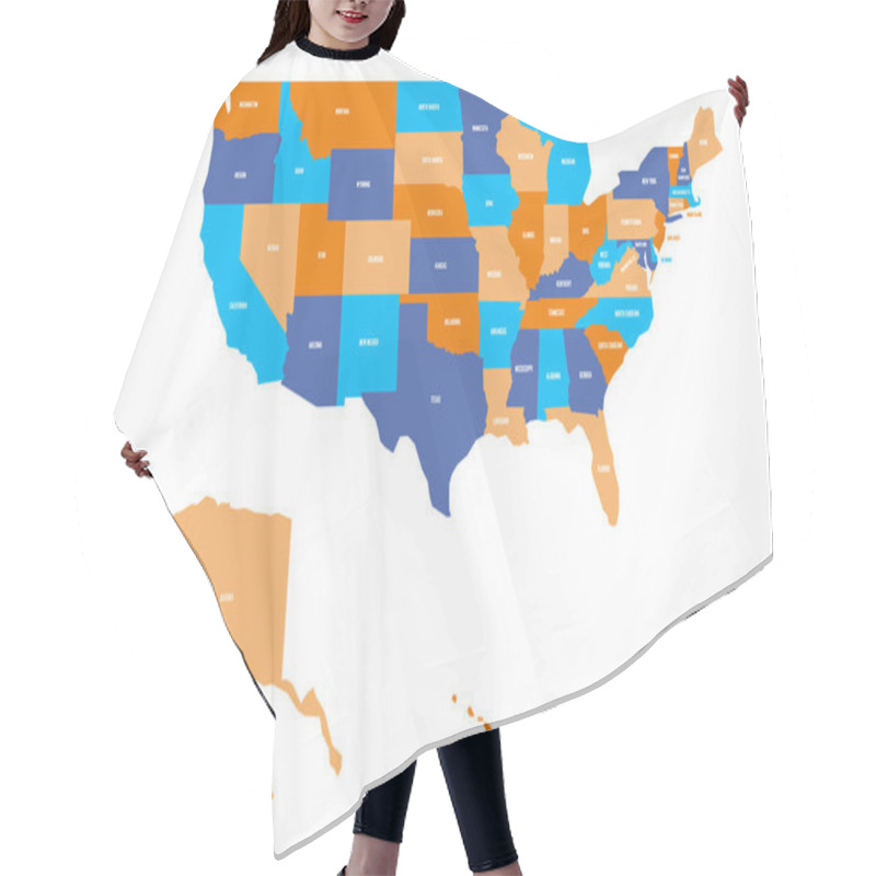 Personality  US Map. Vector Map Of USA, United States Of America Hair Cutting Cape