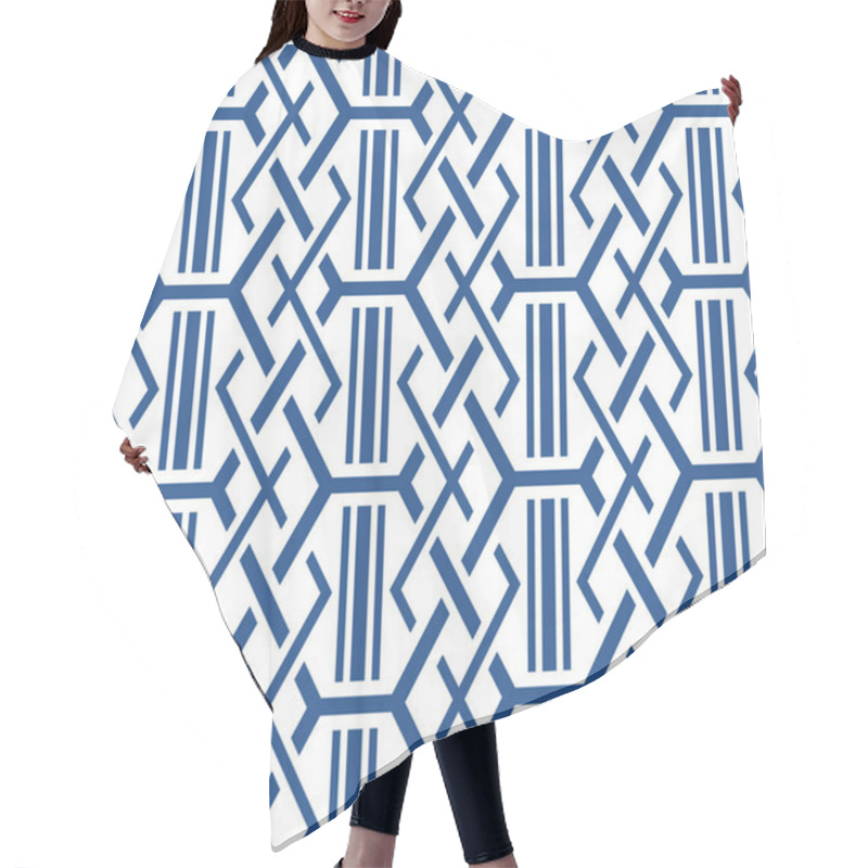 Personality  Japanese Hexagon Rectangle Seamless Pattern Hair Cutting Cape