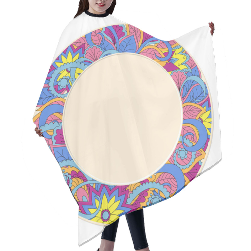 Personality  Decorated Dish With Doodle Image Hair Cutting Cape