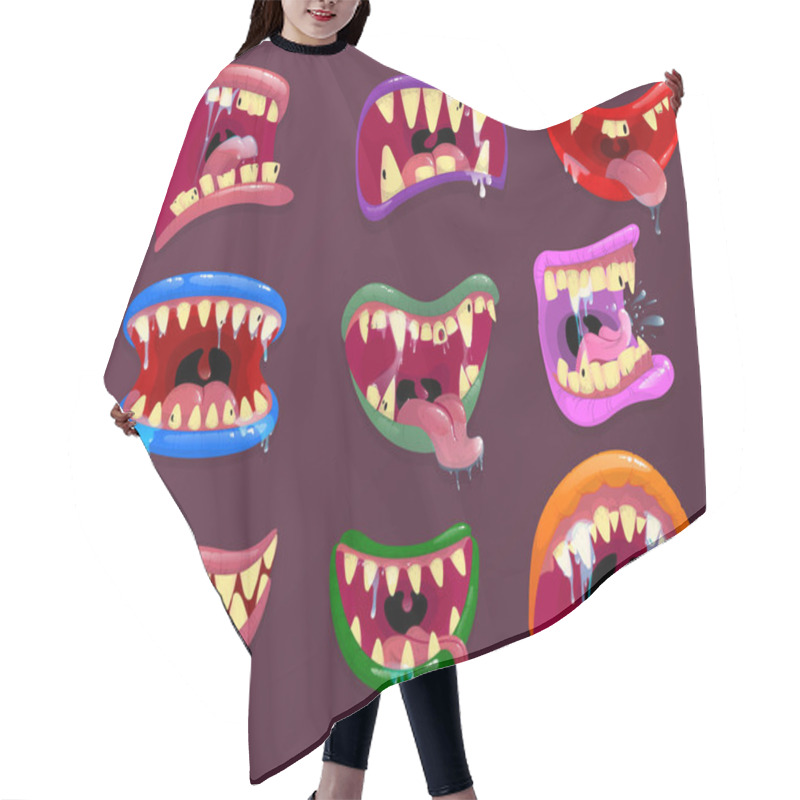 Personality  Monster Mouths. Funny Facial Expression Hair Cutting Cape