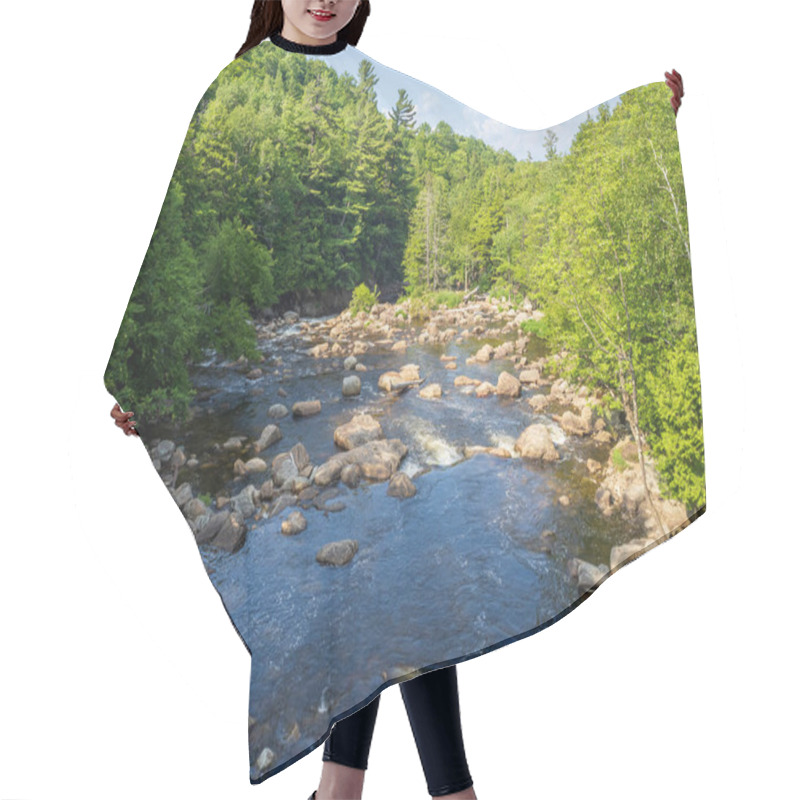 Personality  The Tranquil Ausable River Flows Through A Serene Landscape Of Rocks And Trees, Near Wilmington, Whiteface Mountain And Lake Placid In Upstate New York.. Hair Cutting Cape