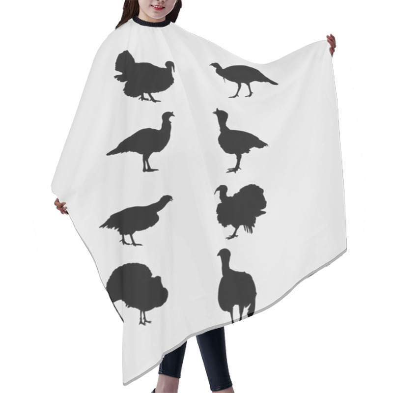 Personality  Silhouettes Of Turkeys Hair Cutting Cape