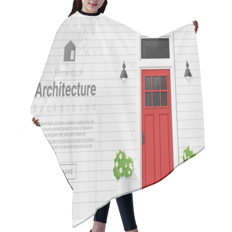 Personality  Elements Of Architecture , Front Door Background , Vector ,illustration Hair Cutting Cape