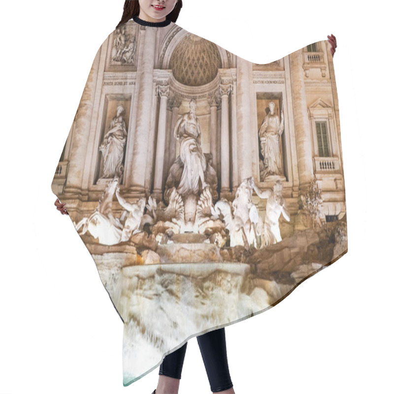 Personality  Trevi Fountain With Ancient Sculptures Near Water In Rome  Hair Cutting Cape