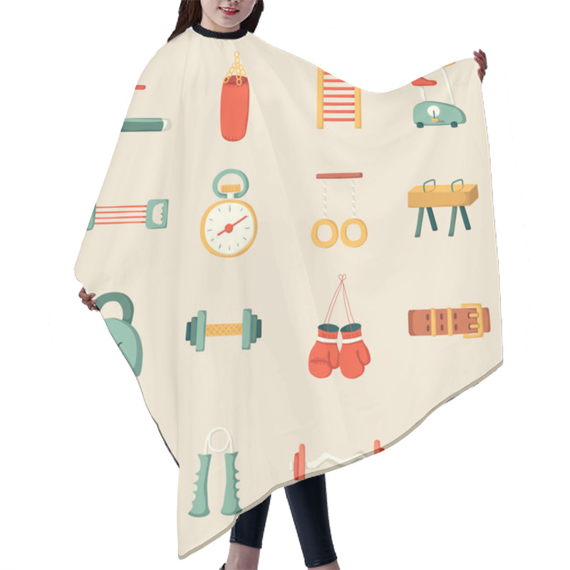 Personality  Cartoon Gym Icons Hair Cutting Cape