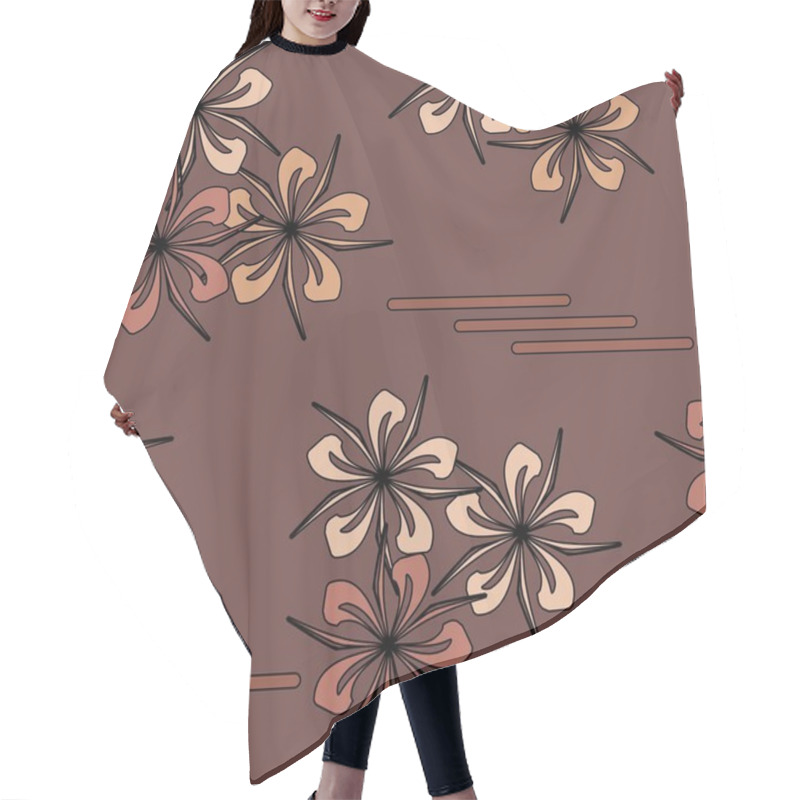 Personality  Seamless Abstract Floral Pattern Hair Cutting Cape