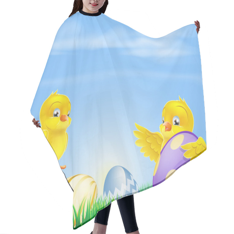 Personality  Chickens And Easter Eggs Background Hair Cutting Cape