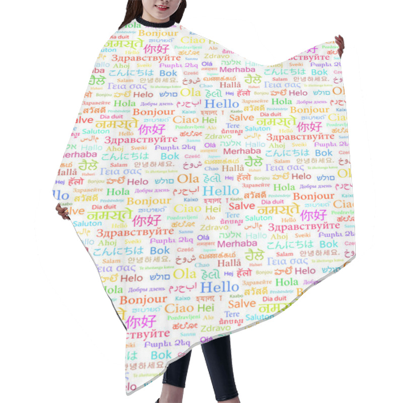 Personality  Hello Word In Different Languages Hair Cutting Cape