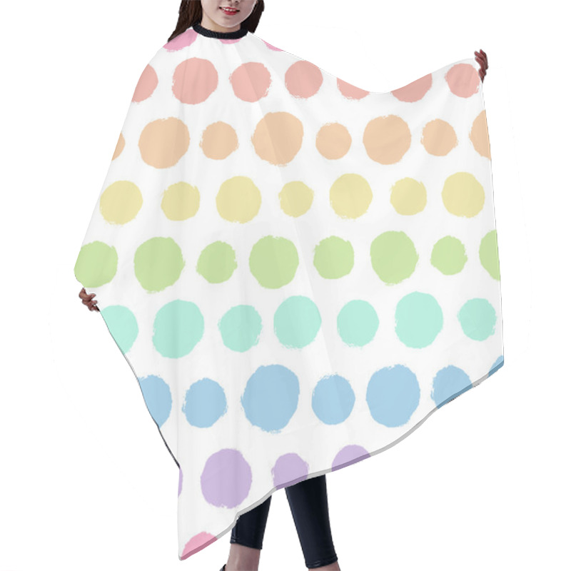 Personality  Seamless Pattern With Painted Polka Dot Texture Hair Cutting Cape