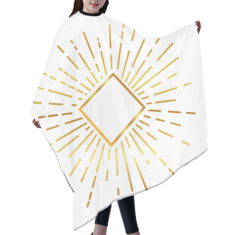 Personality  Vector Golden Sunburst Isolated On White Hair Cutting Cape