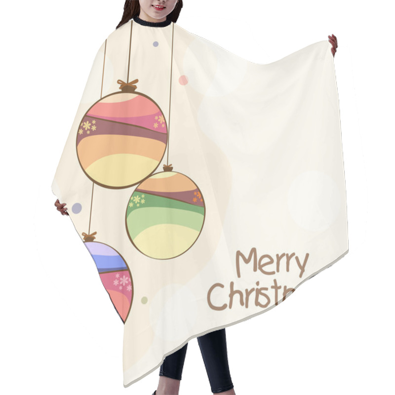 Personality  Elegant Greeting Card For Merry Christmas. Hair Cutting Cape